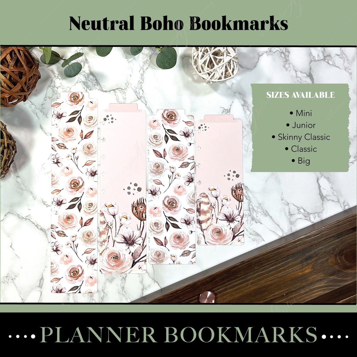 Artierior Planning Physical Item Bookmarks | Neutral Boho