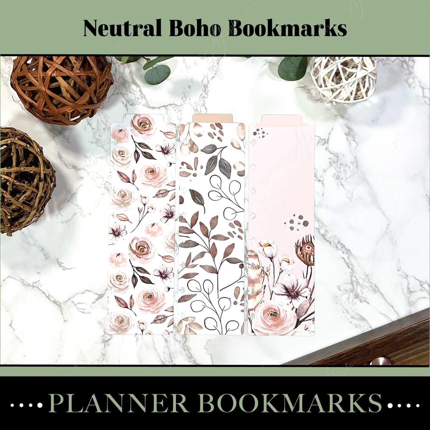 Artierior Planning Physical Item Bookmarks | Neutral Boho