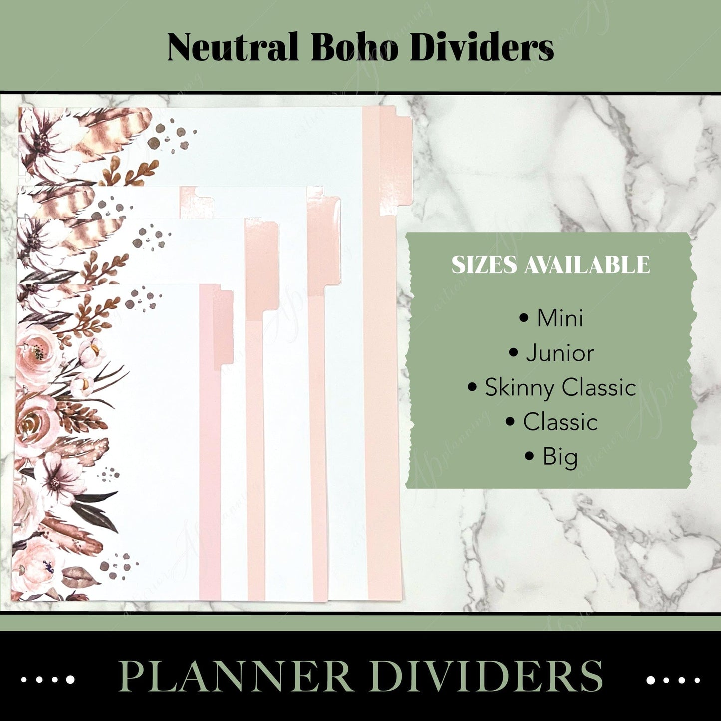 Artierior Planning Physical Item Dividers | Neutral Boho