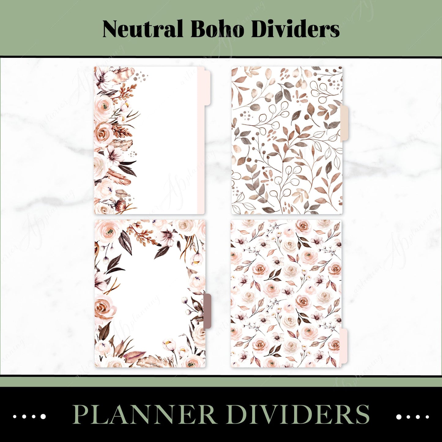Artierior Planning Physical Item Dividers | Neutral Boho