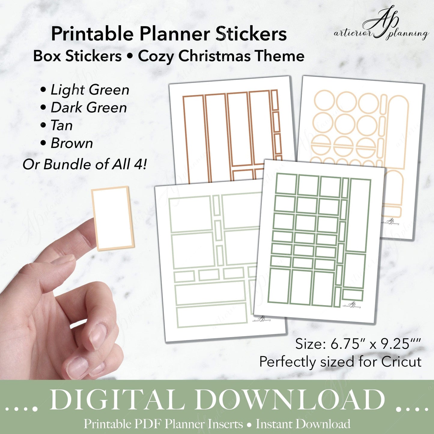Artierior Planning Digital Download Box Stickers | Cozy Christmas | Printable Digital Download