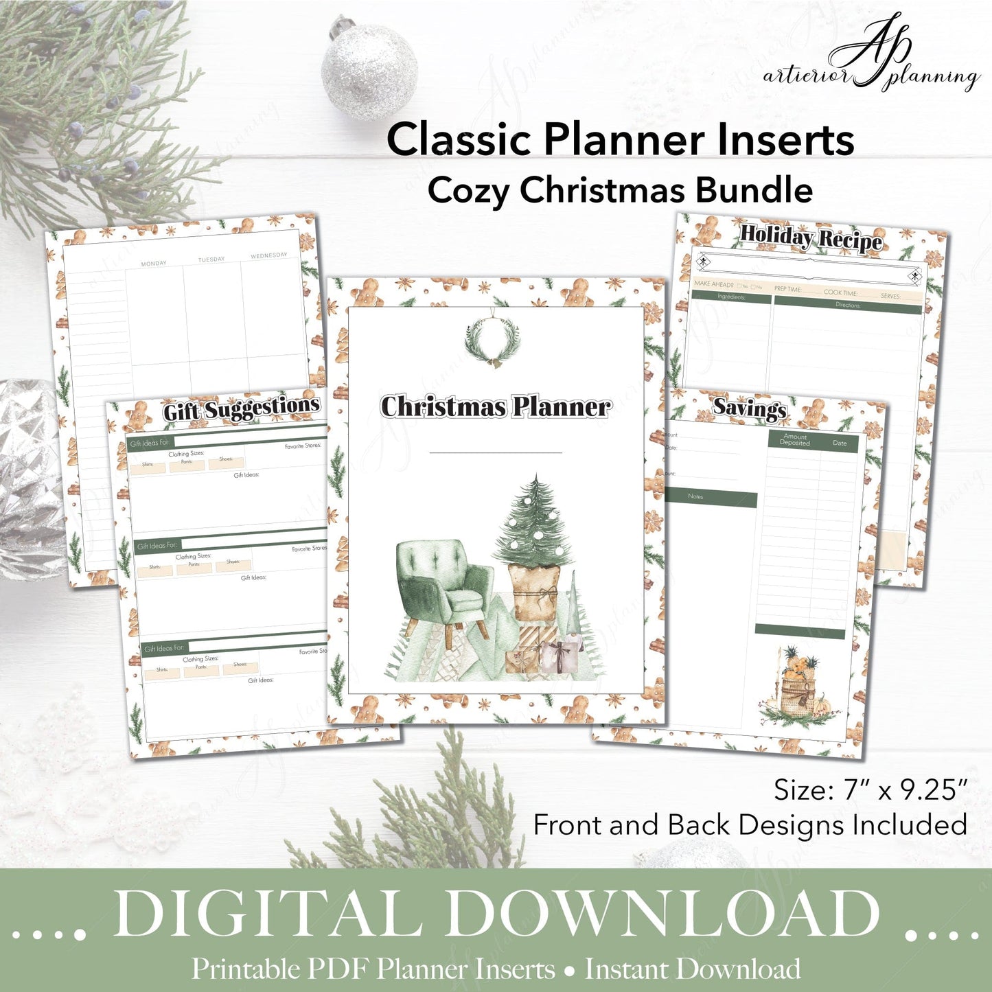 Artierior Planning Digital Download Cozy Christmas | Classic Filler Paper | Printable Digital Download DD-I-UCC-C