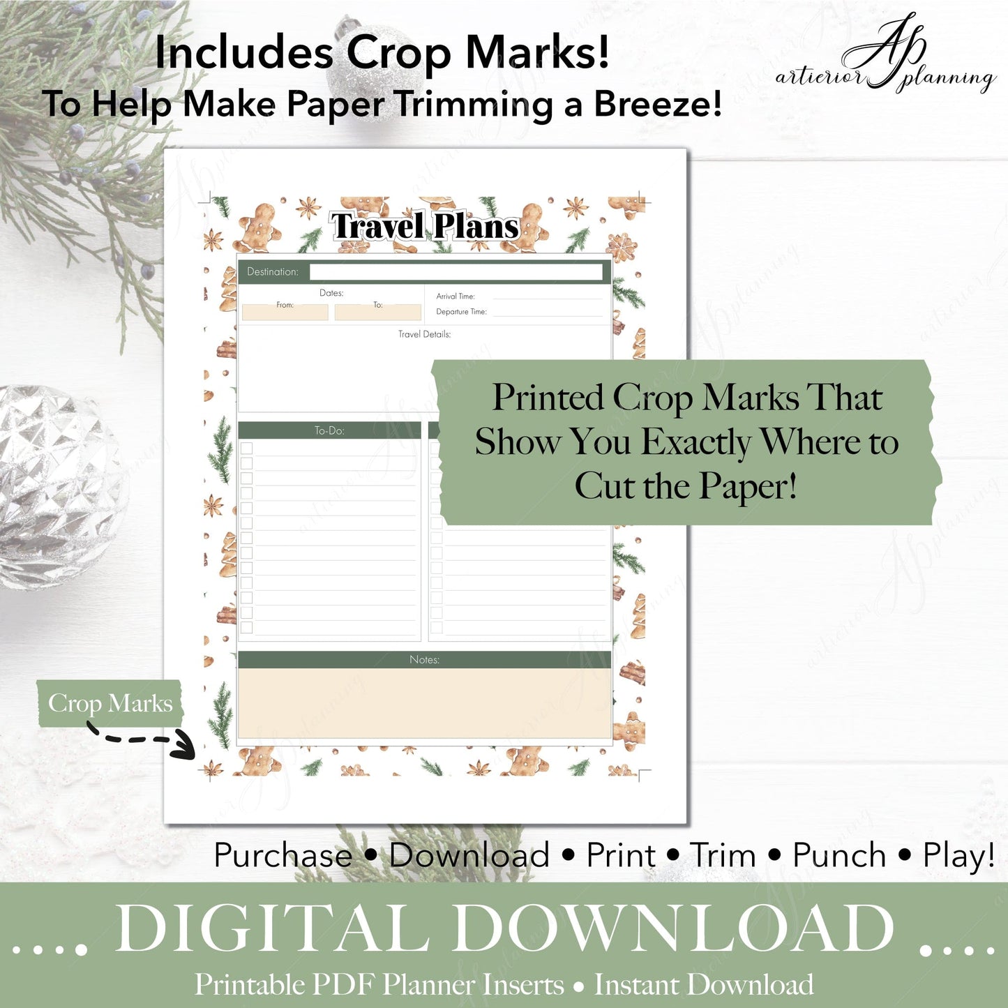Artierior Planning Digital Download Cozy Christmas | Classic Filler Paper | Printable Digital Download DD-I-UCC-C