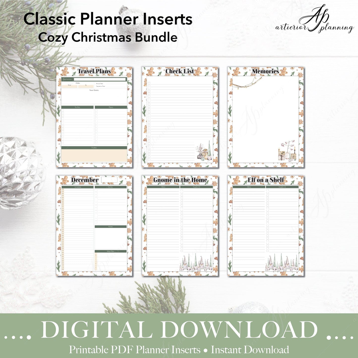 Artierior Planning Digital Download Cozy Christmas | Classic Filler Paper | Printable Digital Download DD-I-UCC-C