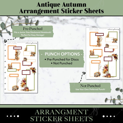 Artierior Planning Physical Item Arrangement Sticker Sheets | Antique Autumn