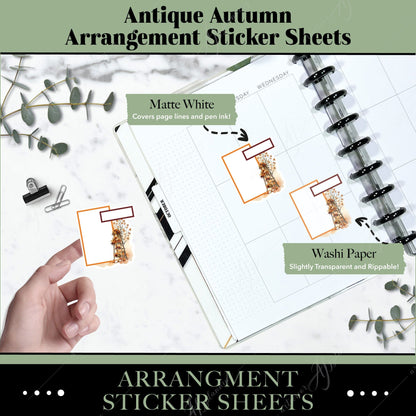 Artierior Planning Physical Item Arrangement Sticker Sheets | Antique Autumn