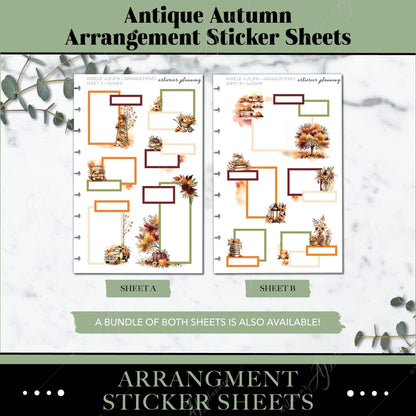 Artierior Planning Physical Item Arrangement Sticker Sheets | Antique Autumn