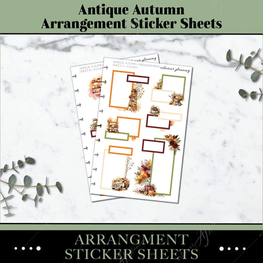 Artierior Planning Physical Item Arrangement Sticker Sheets | Antique Autumn