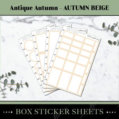 Artierior Planning Physical Item Box Sticker Sheets | Antique Autumn | Autumn Beige