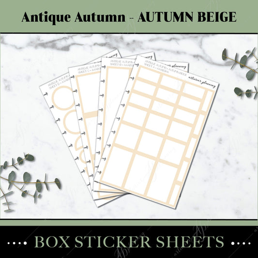 Artierior Planning Physical Item Box Sticker Sheets | Antique Autumn | Autumn Beige