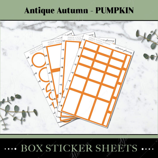 Artierior Planning Physical Item Box Sticker Sheets | Antique Autumn | Pumpkin