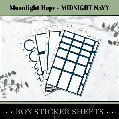 Artierior Planning Physical Item Box Sticker Sheets | Moonlight Hope | Midnight Navy