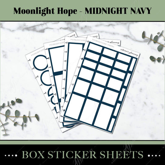 Artierior Planning Physical Item Box Sticker Sheets | Moonlight Hope | Midnight Navy