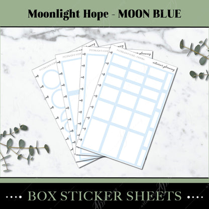 Artierior Planning Physical Item Box Sticker Sheets | Moonlight Hope | Moon Blue