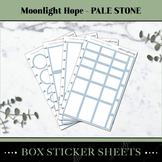 Artierior Planning Physical Item Box Sticker Sheets | Moonlight Hope | Pale Stone