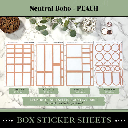 Artierior Planning Physical Item Box Sticker Sheets | Neutral Boho | Peach