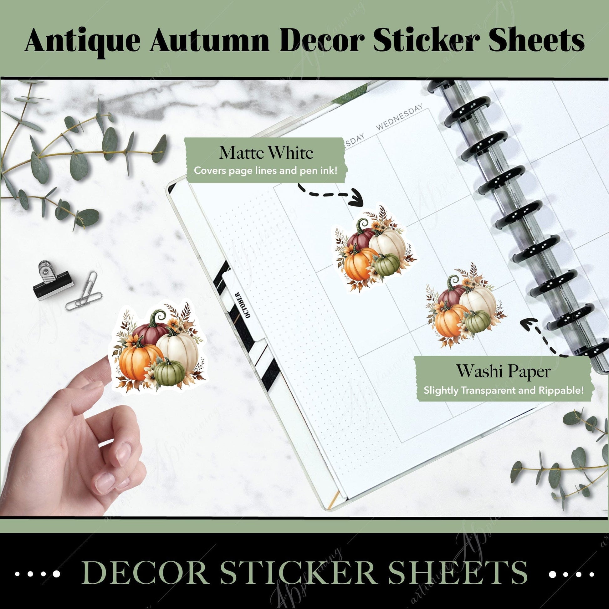 Artierior Planning Physical Item Decor Sticker Sheets | Antique Autumn