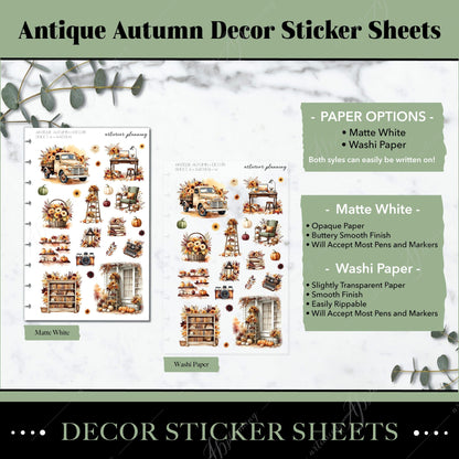 Artierior Planning Physical Item Decor Sticker Sheets | Antique Autumn