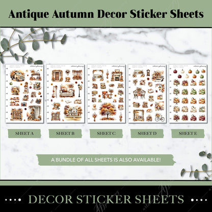 Artierior Planning Physical Item Decor Sticker Sheets | Antique Autumn