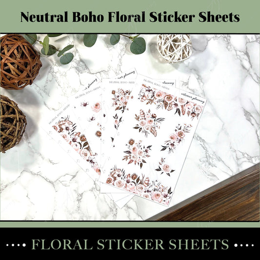 Artierior Planning Physical Item Decor Sticker Sheets | Neutral Boho