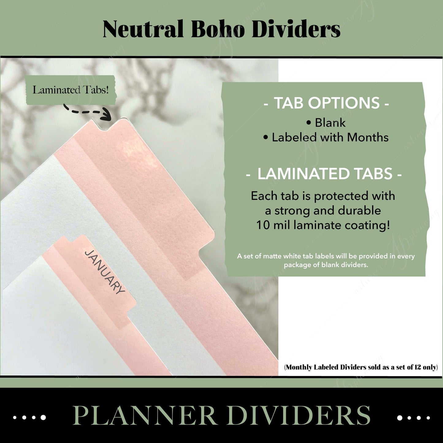 Artierior Planning Physical Item Dividers | Neutral Boho