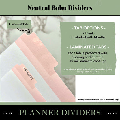 Artierior Planning Physical Item Dividers | Neutral Boho
