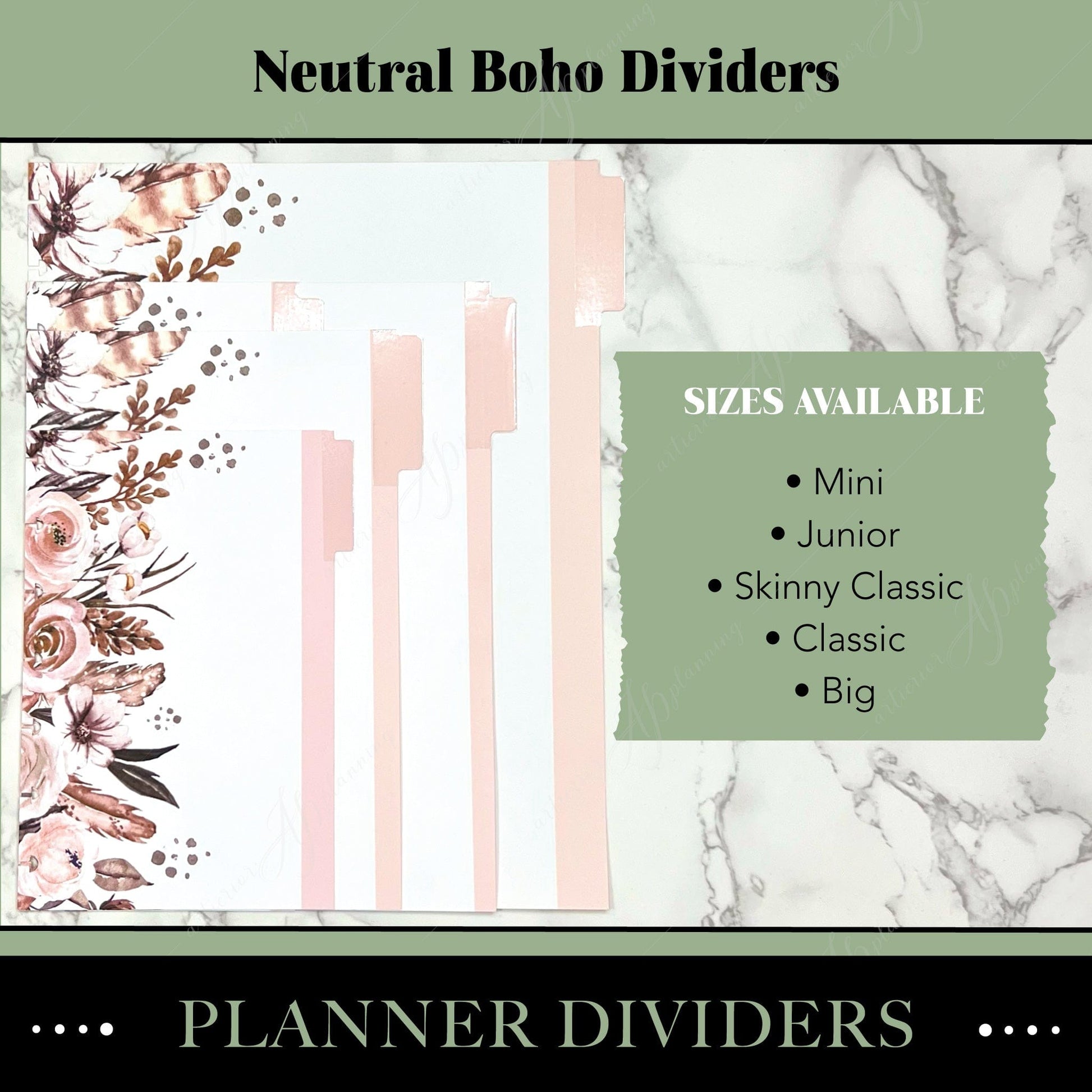 Artierior Planning Physical Item Dividers | Neutral Boho