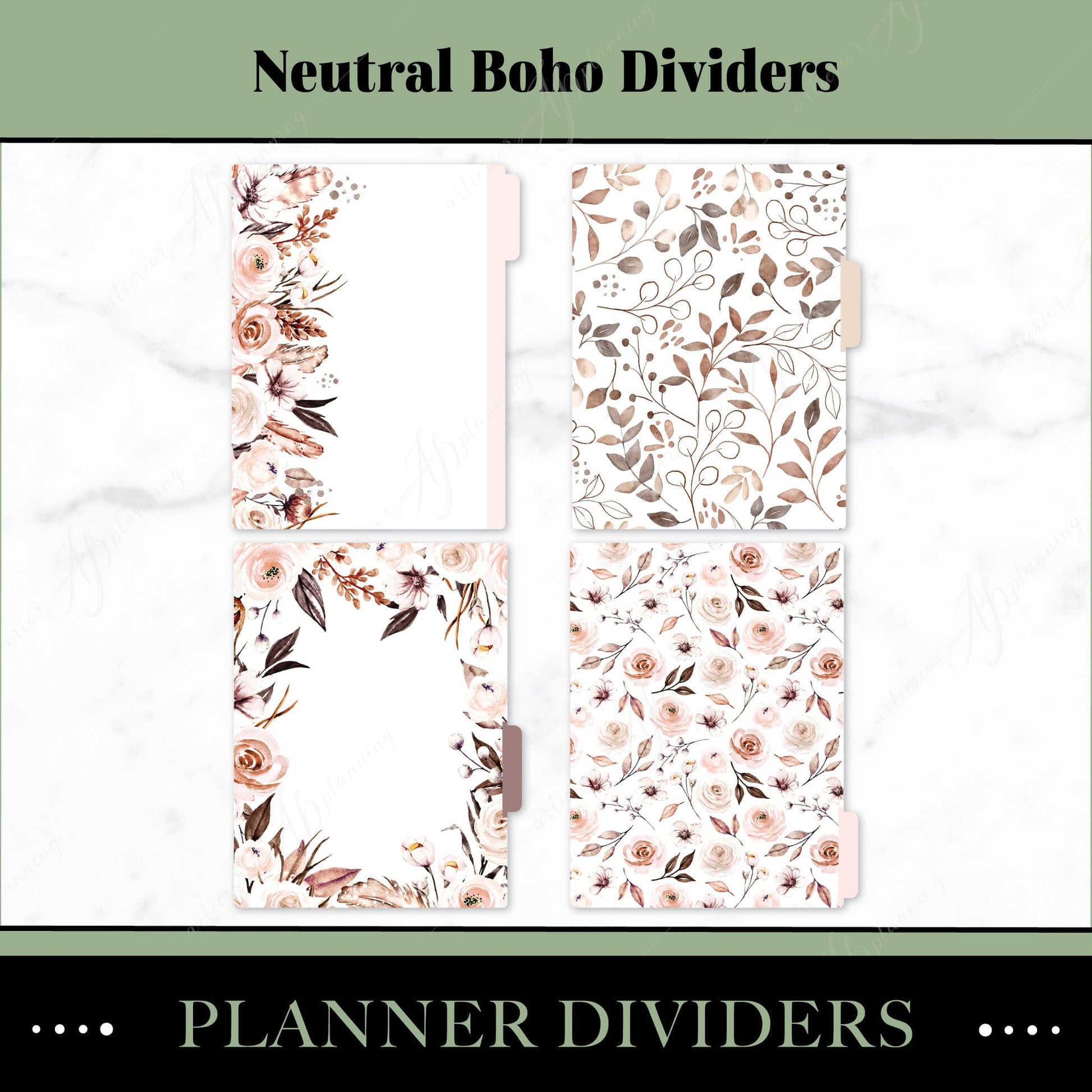 Artierior Planning Physical Item Dividers | Neutral Boho