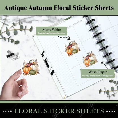 Artierior Planning Physical Item Floral Sticker Sheets | Antique Autumn