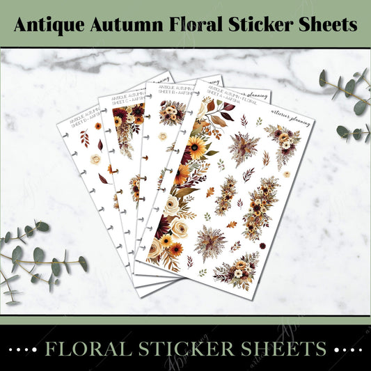 Artierior Planning Physical Item Floral Sticker Sheets | Antique Autumn