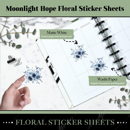 Artierior Planning Physical Item Floral Sticker Sheets | Moonlight Hope