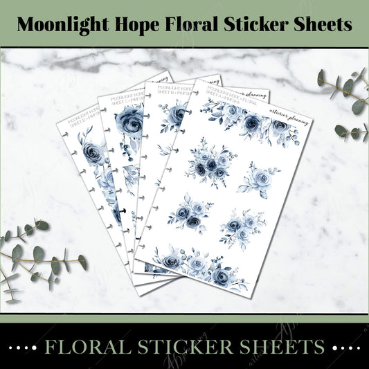 Artierior Planning Physical Item Floral Sticker Sheets | Moonlight Hope