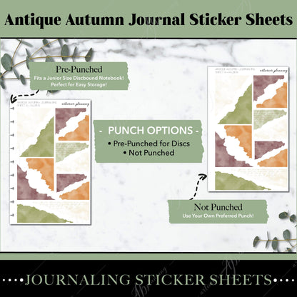 Artierior Planning Physical Item Journal Sticker Sheets | Antique Autumn