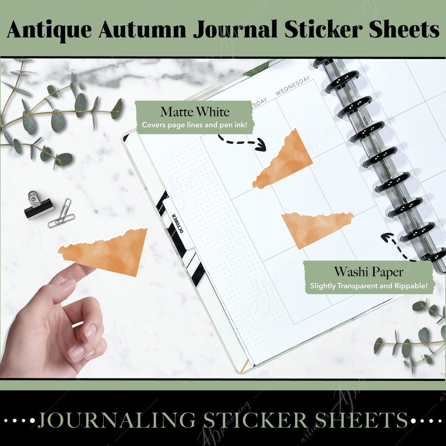 Artierior Planning Physical Item Journal Sticker Sheets | Antique Autumn