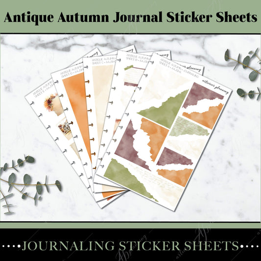 Artierior Planning Physical Item Journal Sticker Sheets | Antique Autumn